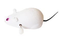 Pet tribe Hračka pre mačky myška na natáčanie malá biela