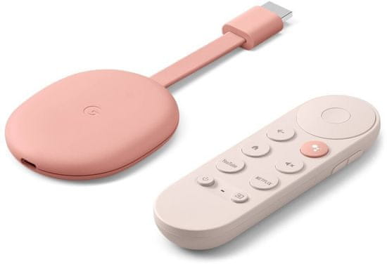Google Chromecast 4 s Google TV 4K, ružová