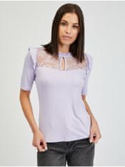 Orsay Světle fialové dámské tričko s krajkou L