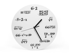 CoZy Nástenné hodiny Matematika - Biela
