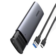 Ugreen CM400 externý box pre M.2 B-Key SATA 3.0 SSD + kábel USB-C, šedý