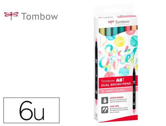 Tombow ABT Dual Pen Brush Sada obojstranných štetcových fixiek - Candy colours 6 ks