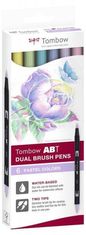 Tombow ABT Dual Pen Brush Sada obojstranných štetcových fixiek - Pastels 6 ks