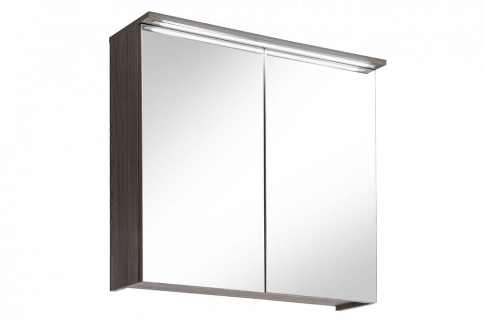COMAD Závesná kúpeľňová skrinka so zrkadlom a s LED osvetlením Cosmo 2 841 2D avola