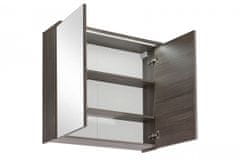 COMAD Závesná kúpeľňová skrinka so zrkadlom a s LED osvetlením Cosmo 2 841 2D avola