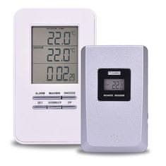 Solight bezdrôtový digitálna teplomer, teplota, čas, budík, biely