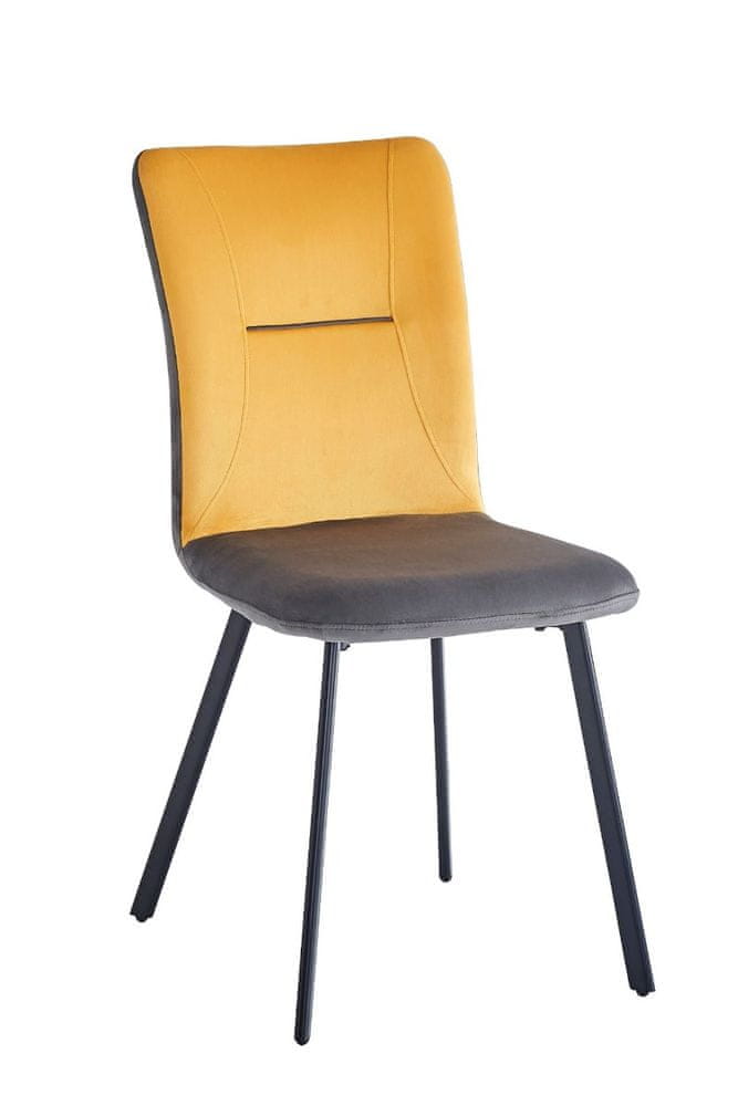 VerDesign VLADENA jedálenská stolička, žltá/šedá