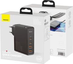 Noname Baseus Travel Charger GaN2 Pro Quick wall charger C+C+U+U, PD 3.0, QC 4.0+, 100W EU Black (CCGAN2P-L01)