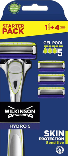 Wilkinson Sword Hydro 5 Protection Regular Clampack - holiaci strojček + 4 náhradné hlavice