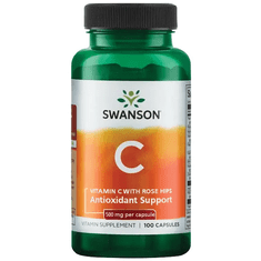 Swanson Vitamín C + Extrakt zo Šípkov, 500 mg, 100 kapsúl