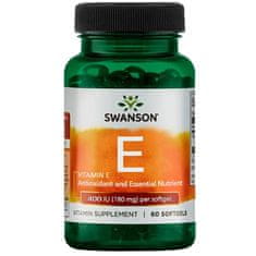 Swanson Vitamín E 400 IU, 60 softgelových kapsúl