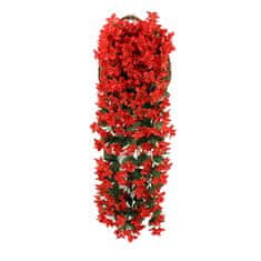 Cool Mango Umelý visiaci kvetinový záves, vhodný pre vonkajšie aj vnútorné použitie, visiaca kvetina, 80 cm - Hangyplant, Cervena