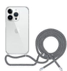 EPICO zadní kryt sa šňůrkou pro Apple iPhone 14 Pro Max, transparentné / čierno-biela