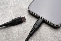 FIXED nabíjecí a datový kábel Liquid silicone USB-C - USB-C,USB 2.0, PD 60W, 2m, čierna