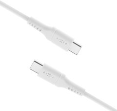FIXED nabíjecí a datový kábel Liquid silicone USB-C - USB-C,USB 2.0, PD 60W, 1.2m, biela