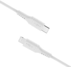 FIXED nabíjecí a datový kábel Liquid silicone USB-C - Lightning, MFi, PD, 2m, biela