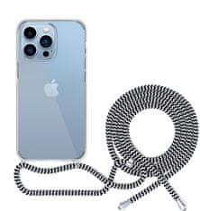 EPICO zadní kryt sa šňůrkou pro Apple iPhone 13 mini, transparentné / čierno-biela