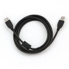 Gembird CABLEXPERT prodlužovací kábel USB-A 2.0, 1.8m, feritové jádro