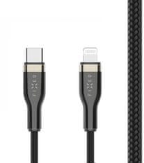 FIXED nabíjecí a datový kábel USB-C - Lightning, MFi, PD, opletený, 0.5m, čierna
