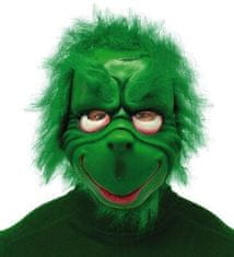 Zelená maska Grinch s vlasmi - Vianoce