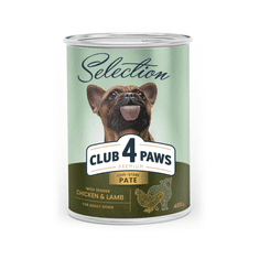 Club4Paws Premium Paštéta s kuracím a jahňacím mäsom 12 x 400 g