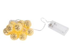 Linder Exclusiv Vianočné LED osvetlenie 10 zlatých gulí Teplá biela