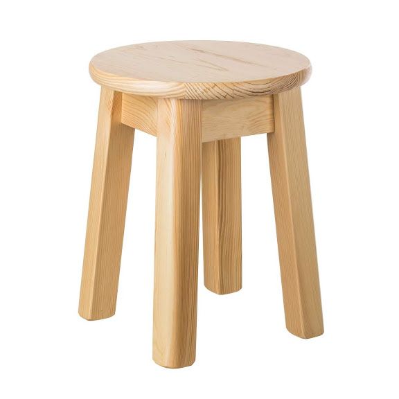 Čisté dřevo Okrúhla stolička z borovicového masívu