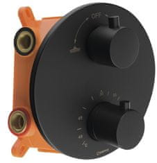 SAPHO Podomietková sprchová termostatická batéria, box, 2 výstupy, čierna matná (RH399B)