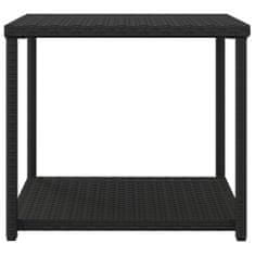 Vidaxl Bočný stolík čierny 55x45x49 cm polyratan