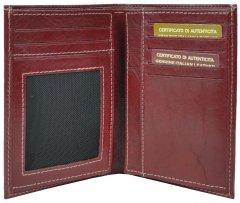 VegaLM Kožená dokladovka / peňaženka v bordovej farbe