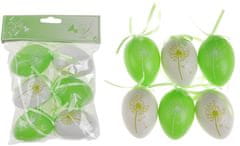 Autronic Vajíčka plastová 6cm, 6 kusov v sáčku, farba zelená a biela, cena za vrecko VEL5049-GRN