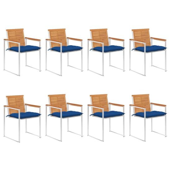 Vidaxl Záhradné stoličky 8 ks s podložkami akáciový masív