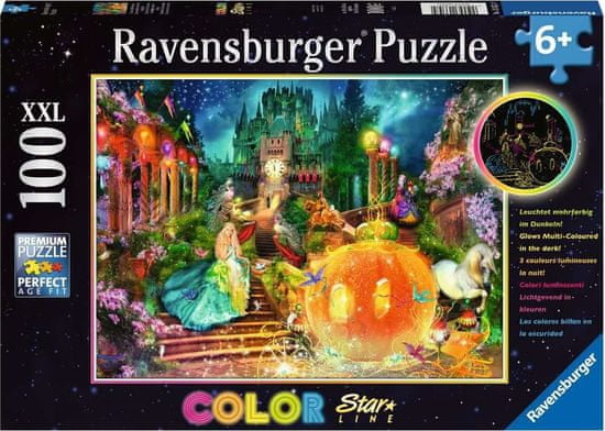 Ravensburger Svietiace puzzle Popoluška XXL 100 dielikov