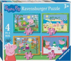 Ravensburger Puzzle Prasiatko Pepina: Ročné obdobie 4v1 (12, 16, 20, 24 dielikov)
