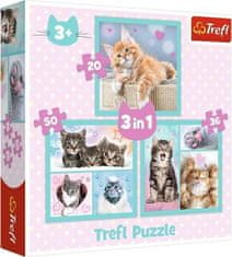 Trefl Puzzle Sladké mačiatka 3v1 (20,36,50 dielikov)