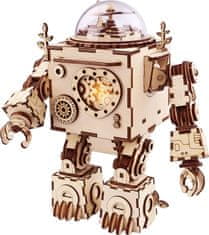 Robotime Roker Svietiace 3D drevené puzzle Robot Orpheus (hracia skrinka) 221 dielikov
