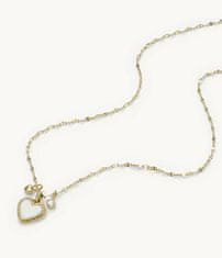 Fossil Romantický pozlátený set šperkov s perleťou I Heart You JF04246SET (náhrdelník, náušnice)