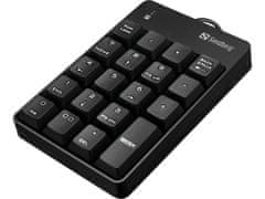 Sandberg numerická klávesnica, USB, čierna