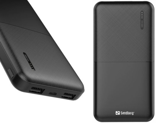 Sandberg Saver Powerbank 10000 mAh, 2x USB-A, čierny