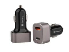 Sandberg USB nabíjačka do auta, 1x QC3.0 + 1x USB-C 20W, čierna