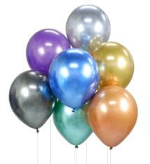 Sada latexových balónikov - chrómovaná mix farieb - 7 ks - 30 cm