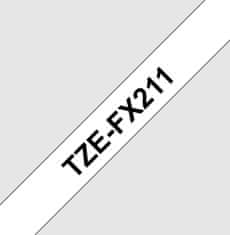 BROTHER TZE-FX211, bílá / černá, 6mm