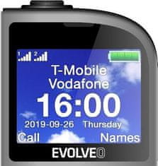 Evolveo EasyPhone FM, mobilní telefon pro seniory s nabíjecím stojánkem (stříbrná barva)