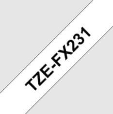 BROTHER flexibilní páska TZE-FX231/ bílá-černá/ 12mm
