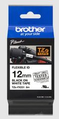BROTHER flexibilní páska TZE-FX231/ bílá-černá/ 12mm