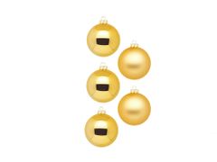 LAALU Sada vianočných ozdôb 12 ks: ozdoby zlaté matné / lesklé 8 cm