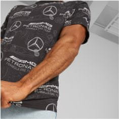 Mercedes-Benz tričko PUMA AOP černo-bielo-šedé L