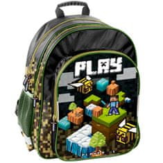 Paso Školský batoh Minecraft Gaming 38cm zelený