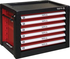 YATO Skrinka dielenská 6 zásuvky 690x465x535mm červená