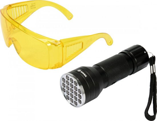 Vorel Súprava detekčného UV svietidla s ochrannými okuliarmi